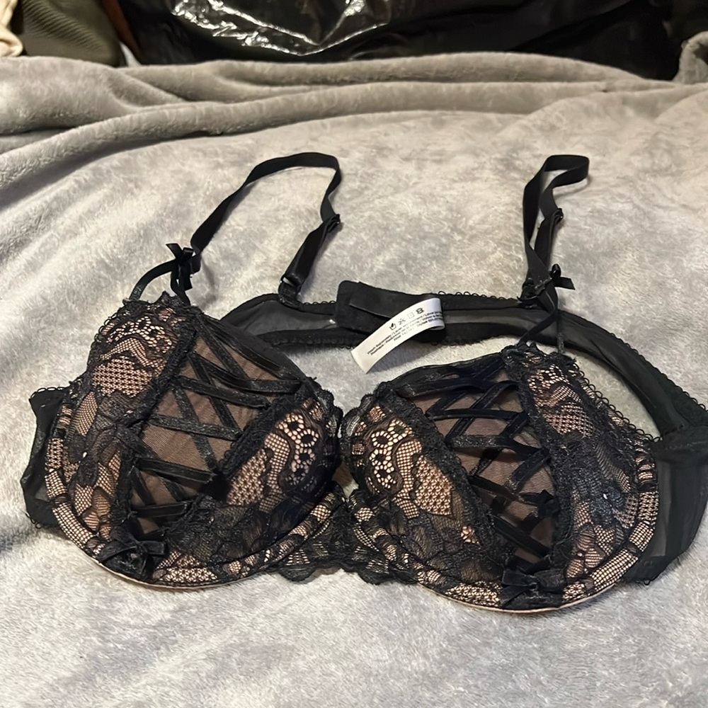 Adore Me black lacy set.